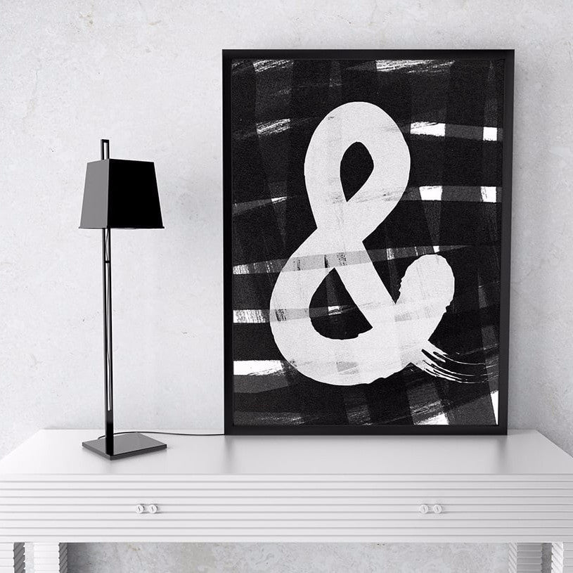 Gray and White Ampersand Printable