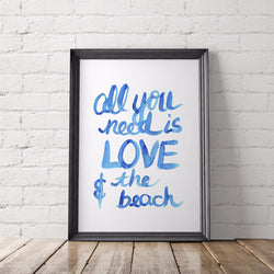 LOVE & THE BEACH Art Printable - Little Gold Pixel