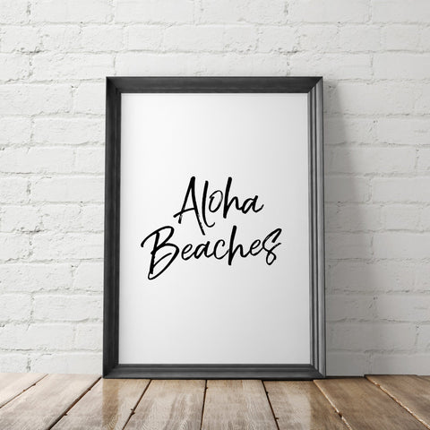 ALOHA BEACHES art printable - Little Gold Pixel