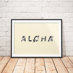 ALOHA art printable - Little Gold Pixel