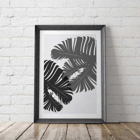 Tropical Palm Leaf Art Printable - Little Gold Pixel