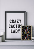 CRAZY CACTUS LADY art printable - Little Gold Pixel