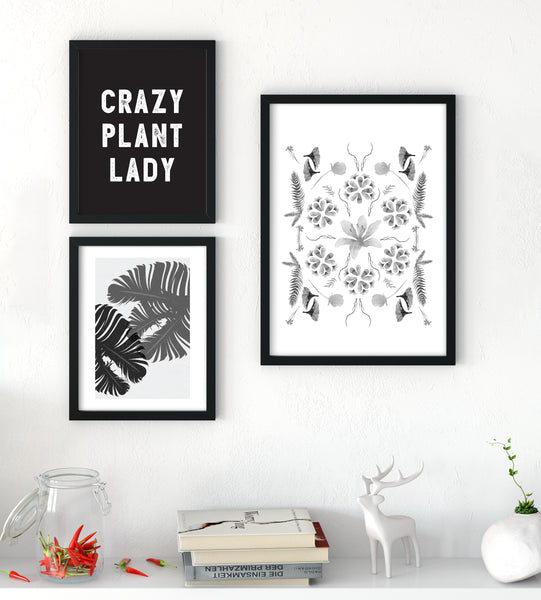 CRAZY PLANT LADY boho gallery wall starter pack - Little Gold Pixel