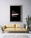 Eat Sleep Hustle Repeat Art Printable - Little Gold Pixel