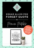 Edgar Allan Poe Literary Art Printable - Little Gold Pixel