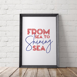 From Sea to Shining Sea Art Printable - Little Gold Pixel
