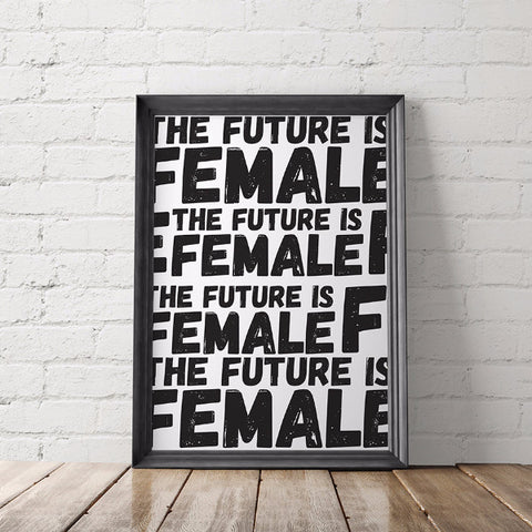 Future is Female Feminist Printable Poster - Little Gold Pixel