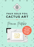 CACTUS GOLD art printable - Little Gold Pixel