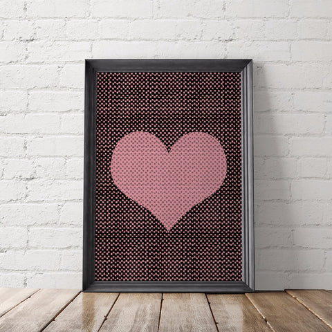 Heart Art Printable - Little Gold Pixel