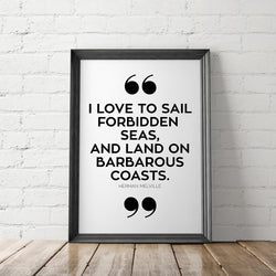 I Love to Sail Forbidden Seas Quote Art Printable - Little Gold Pixel