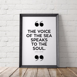 Voice of the Sea Quote Art Printable - Little Gold Pixel