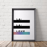 La La Love Art Printable - Little Gold Pixel