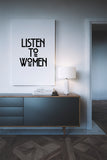 Listen to Women Time's Up Art Printable - Little Gold Pixel