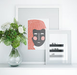 Modern Abstract Face Art Printable - Hannah - Little Gold Pixel