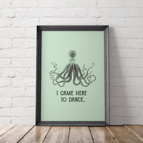 Dancing Octopus Art Printable - Little Gold Pixel