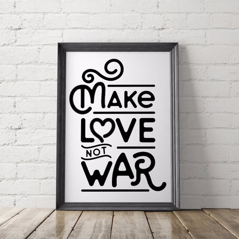 Make Love Not War Art Printable - Little Gold Pixel