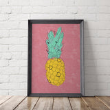 Tropical Pineapple Art Printable - Little Gold Pixel