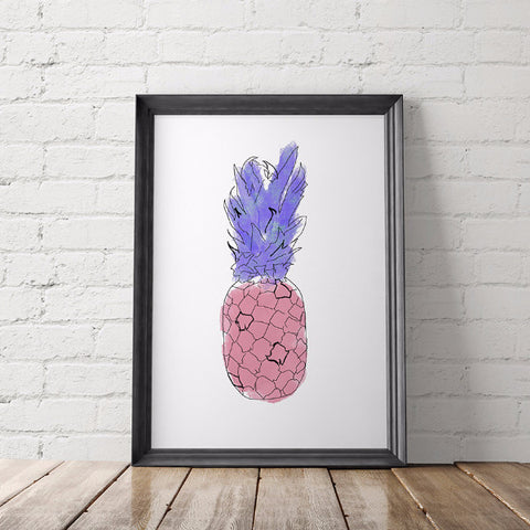 Tropical Pineapple Art Printable - Little Gold Pixel