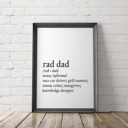 Dad Definition Gift Art Printable - Little Gold Pixel