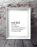Dad Definition Gift Art Printable - Little Gold Pixel