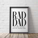 Rad Dad Gift Art Printable - Little Gold Pixel