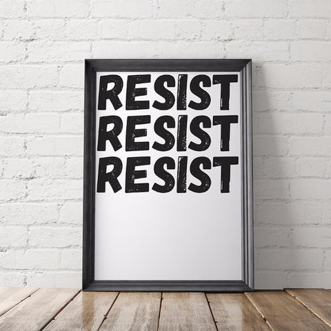 Resist Feminist Printable Poster - Little Gold Pixel