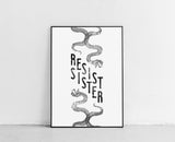 Resist Sister Feminist Art Printable - Little Gold Pixel