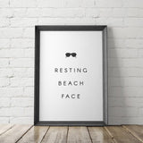 Resting Beach Face Art Printable - Little Gold Pixel