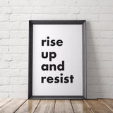 Rise Up and Resist Protest Art Printable - Little Gold Pixel