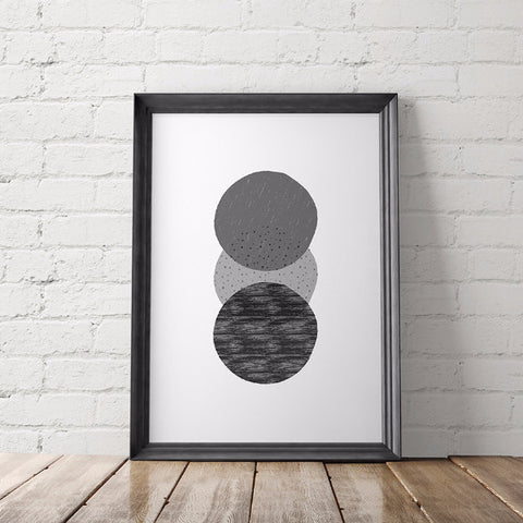 Geometrical Circles Scandinavian Art Printable - Little Gold Pixel