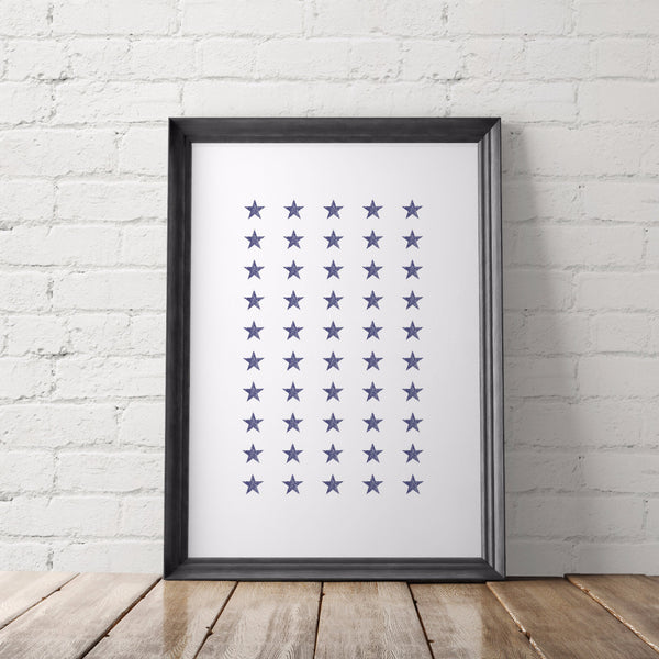 AMERICANA STARS art printable - Little Gold Pixel