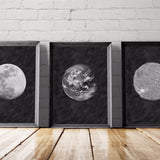 Moon Art Printable Set - Little Gold Pixel