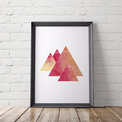 Watercolor Mountains Adventure Art Printable - Little Gold Pixel