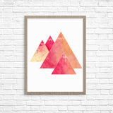 Watercolor Mountains Adventure Art Printable - Little Gold Pixel
