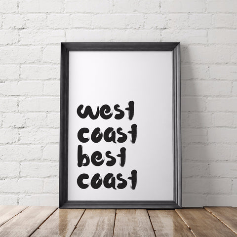 West Coast Best Coast Art Printable - Little Gold Pixel
