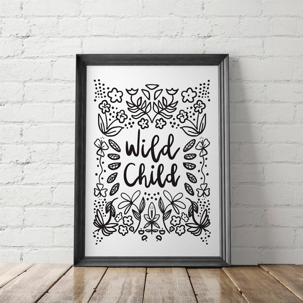 Wild Child Art Printable - Little Gold Pixel